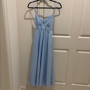 Babaton Blue Spaghetti Strap Dress